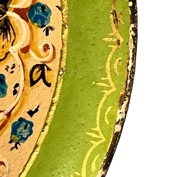 ISCO Vintage hand painted Rooster Paper Mache Alcohol Proof Plate - Picture 4 of 4